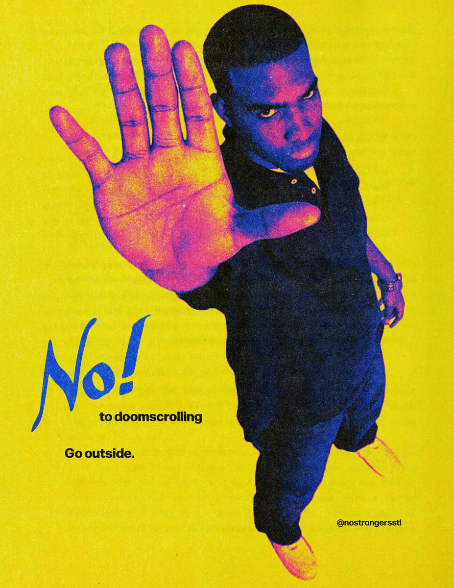 No Strangers campaign — no doomscrolling poster
