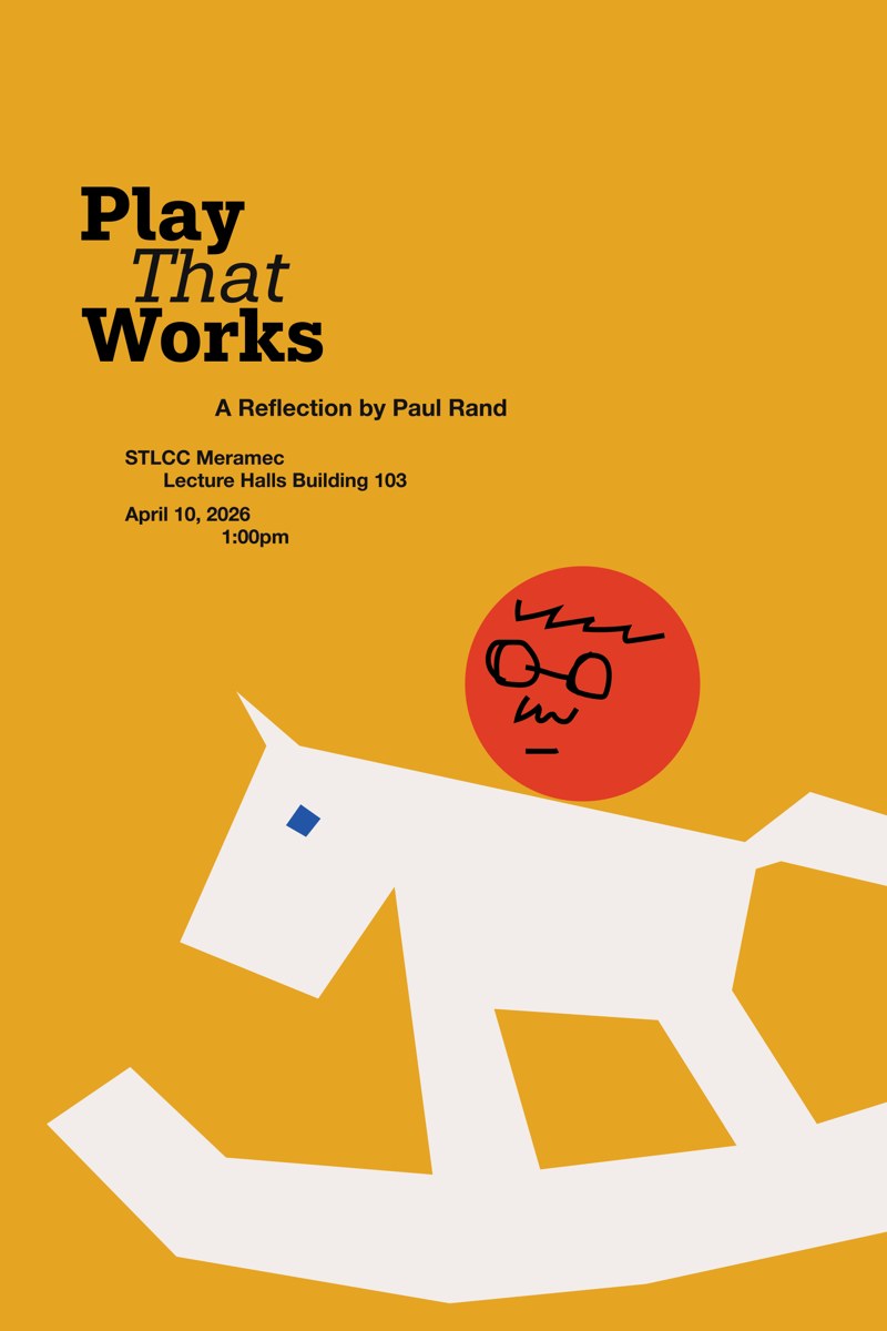 Play That Works — Paul Rand lecture poster, yellow